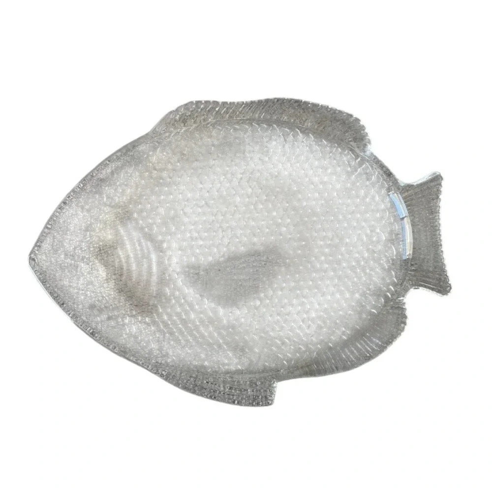 Vintage Clear Glass‎ Fish Serving Platter Tray Oven Proof USA